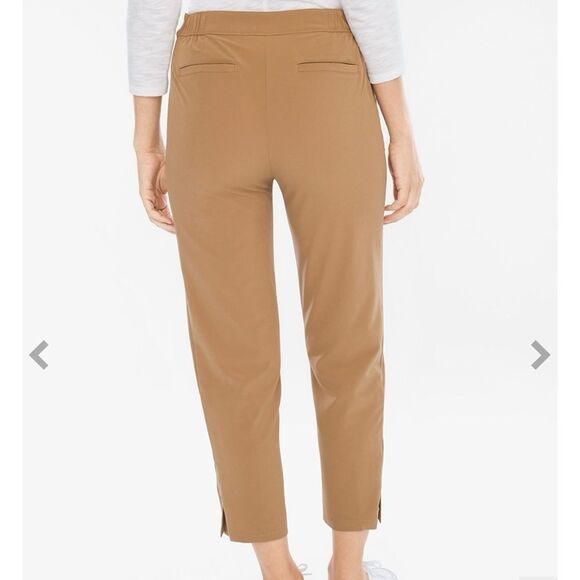 Chicos Tan Zenergy Zip Front Cropped Lightweight Pants - Picture 2 of 12